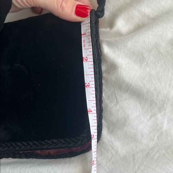 Vintage Black Velvet Evening Bag Made in Italy for Sears 50s/60s Braided Trim - Picture 11 of 11